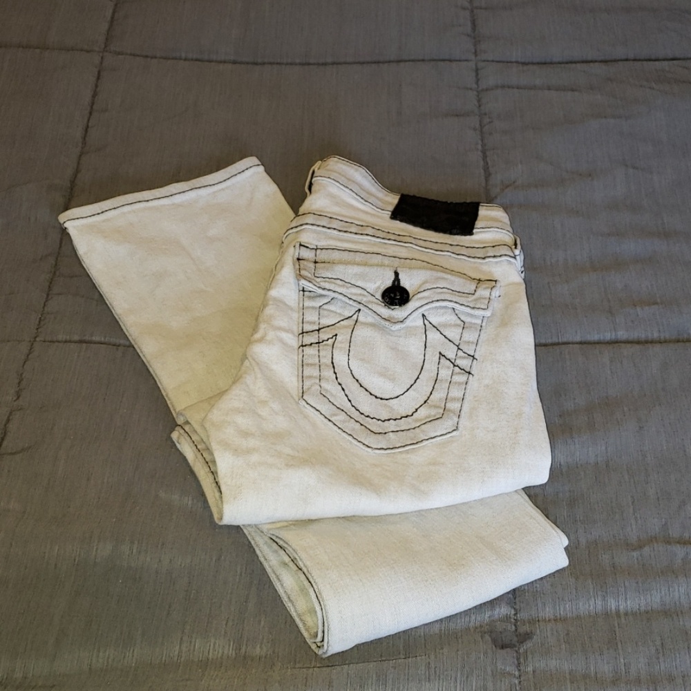 True Religion size 27 grey straight leg jeans